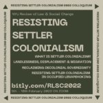 2022 Colloquium: Resisting Settler Colonialism